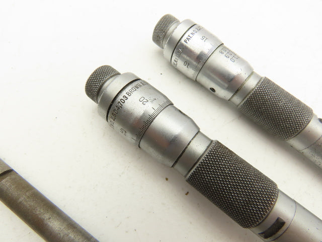 Brown & Sharpe 281 Intrimik Holemic 3pt Micrometer Bore Gage .8"-1.6"  Set of 4