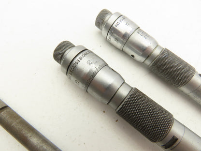 Brown & Sharpe 281 Intrimik Holemic 3pt Micrometer Bore Gage .8"-1.6"  Set of 4