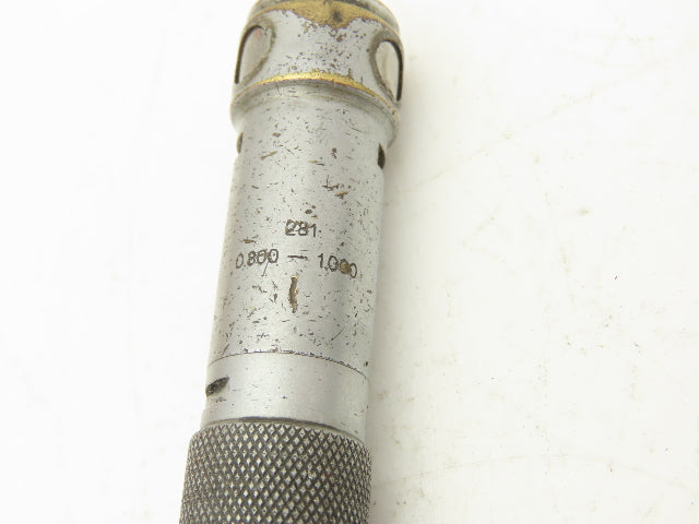 Brown & Sharpe 281 Intrimik Holemic 3pt Micrometer Bore Gage .8"-1.6"  Set of 4
