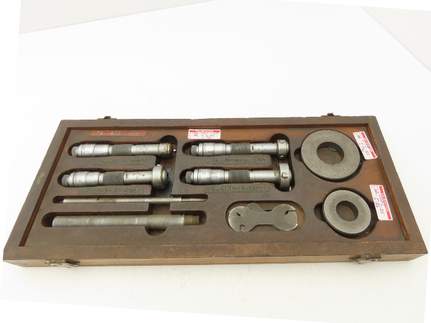 Brown & Sharpe 281 Intrimik Holemic 3pt Micrometer Bore Gage .8"-1.6"  Set of 4
