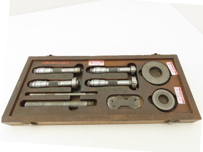 Brown & Sharpe 281 Intrimik Holemic 3pt Micrometer Bore Gage .8"-1.6"  Set of 4