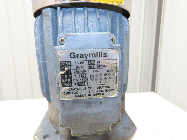 Graymills IMV50-F Immersion Coolant Pump 3/4"npt 35gpm 1/2Hp 230/460V Cast Iron