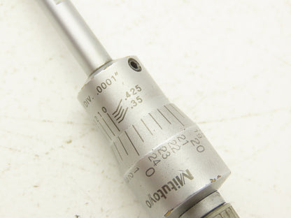 Mitutoyo 368-262 Holtest 3pt Micrometer Internal Bore Gage .350"-.425" Range