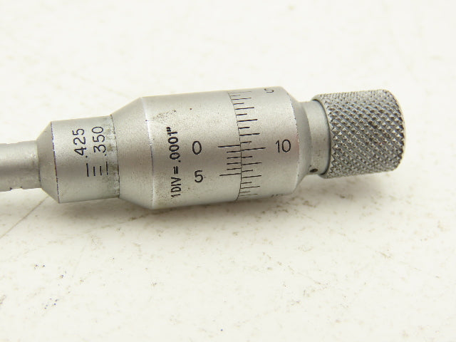 Brown & Sharpe Intrimik 3pt Micrometer Internal Bore Gage .350"-.425" Range