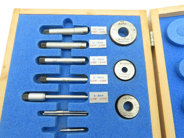 Fowler Holemike 3pt Internal Micrometer Bore Gage Head Set 6-16mm .236-.630"