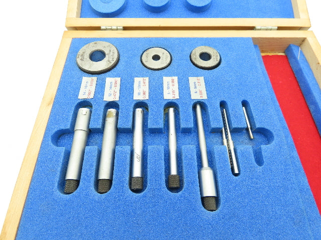 Fowler Holemike 3pt Internal Micrometer Bore Gage Head Set 6-16mm .236-.630"