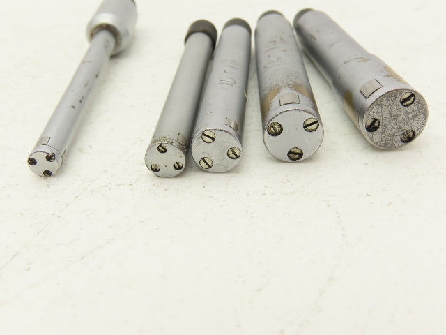 Fowler Holemike 3pt Micrometer Bore Gage Heads 6-16mm .236-.630"  Set of 5