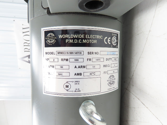 Worldwide Electric WPMDC2-18-180V-145TCB DC Motor 2Hp 1800rpm 180VDC 145TC TEFC