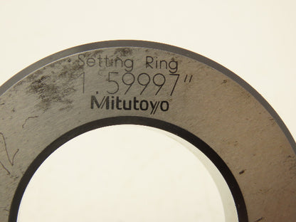 Mitutoyo 177-291  1.6" Dia Holtest Bore Gage Steel Setting Ring 1.59997" ID