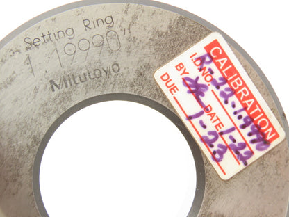 Mitutoyo 177-289  1.2" Dia Holtest Bore Gage Steel Setting Ring 1.9990" ID