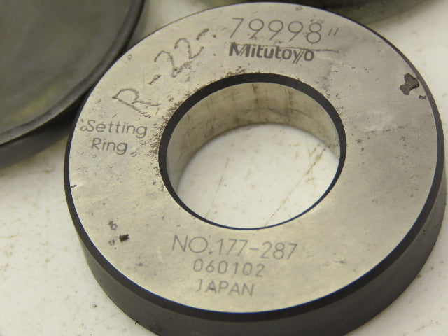 Mitutoyo 177 Holtest Bore Gage Steel Setting Rings .35" .50" .65" .80"  Lot of 4