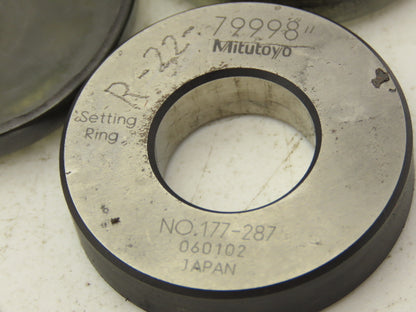 Mitutoyo 177 Holtest Bore Gage Steel Setting Rings .35" .50" .65" .80"  Lot of 4