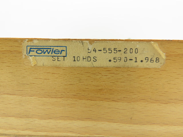 Fowler 54-555-200 Superbore 3pt Bore Gage Heads 15-50mm .590-1.968" Set of 10