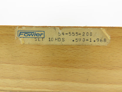 Fowler 54-555-200 Superbore 3pt Bore Gage Heads 15-50mm .590-1.968" Set of 10