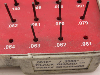 Vermont Gage 901200400 Steel Pin Gauge Set .061"-.250" Class ZZ  -Missing 4pcs-