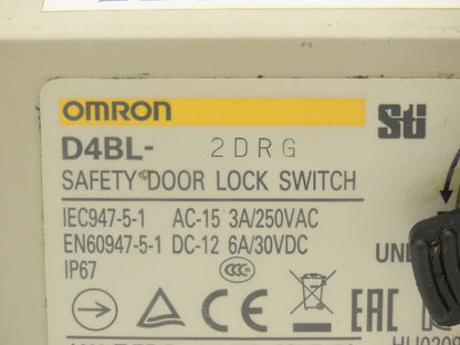 Omron D4BL-2DRG Solenoid Interlock Safety Door Switch 24VDC With Straight Latch