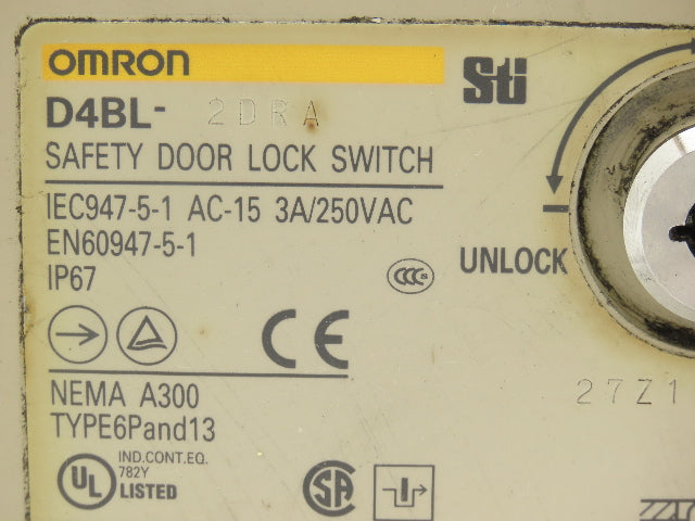 Omron D4BL-2DRA Solenoid Interlock Safety Door Switch 24VDC