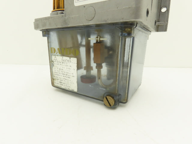 Daido MRJ010211D Lubrication Oil Pump Machine Oiler 0.1 L/Min 2L Tank 200V 1PH
