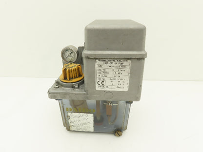 Daido MRJ010211D Lubrication Oil Pump Machine Oiler 0.1 L/Min 2L Tank 200V 1PH