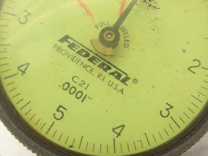 Mahr Federal C21 Dial Drop Indicator Gage 0-5-0 .0001" Lug Back Full Jeweled