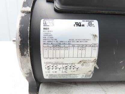 Weg 00118ES1RAD56N-S AC Motor 1Hp 1745RPM 115/230V 1Ph 56Z TEFC Through Shaft