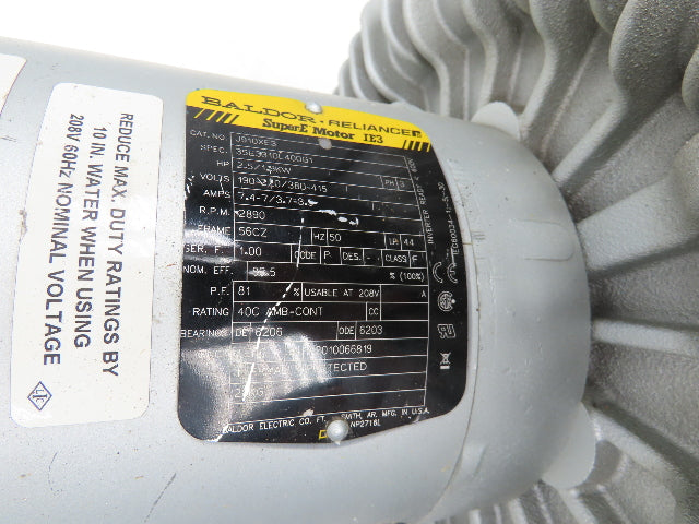 Gast R6335A-2 Regenair Regenerative Vacuum Blower 215cfm 3.5Hp 230/460V 3PH