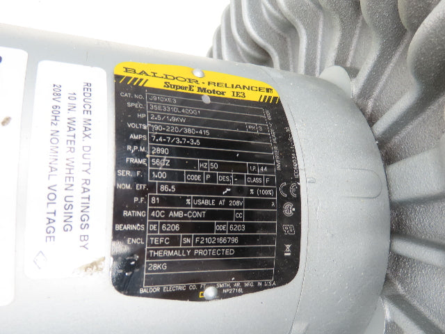 Gast R6335A-2 Regenair Regenerative Vacuum Blower 215cfm 3.5Hp 230/460V 3PH