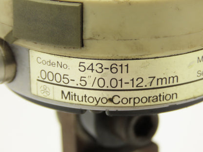 Mitutoyo 543-611 Drop Indicator Gage .0005-.5" Fixture Mount Inspection Plate