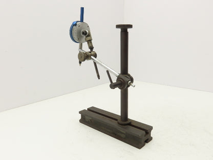 Dial Indicator Stand Adjustable T-Slot 9" Post Height 0-1" Fowler Gage .001"