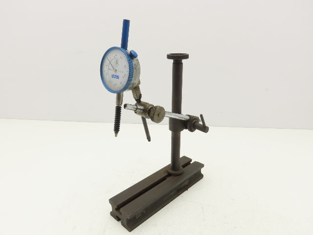 Dial Indicator Stand Adjustable T-Slot 9" Post Height 0-1" Fowler Gage .001"