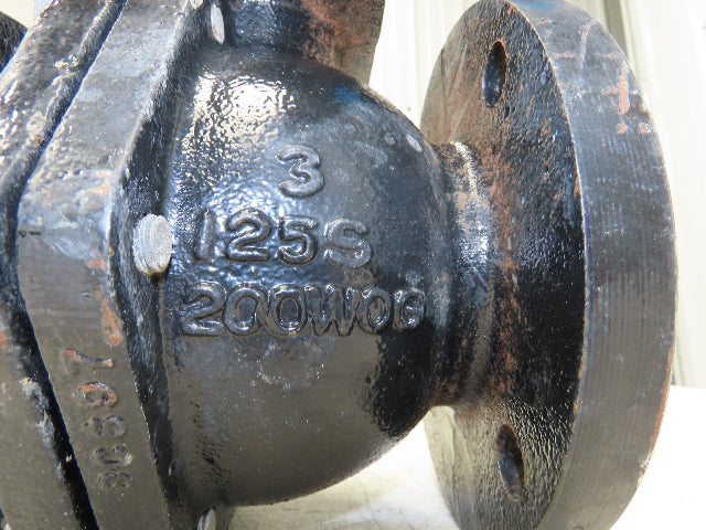 American Valve Flanged Full Port Ball Valve 3" Cast W/Lever 125S 200WOG Ser 4000