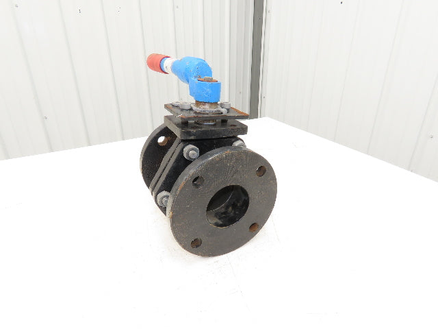 American Valve Flanged Full Port Ball Valve 3" Cast W/Lever 125S 200WOG Ser 4000
