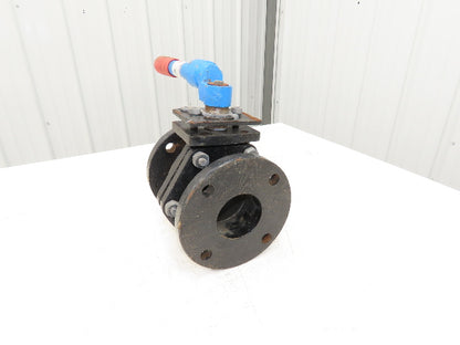 American Valve Flanged Full Port Ball Valve 3" Cast W/Lever 125S 200WOG Ser 4000