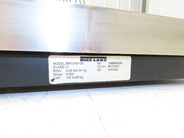 Rice Lake BM1218-100 Bench Weigh Scale & Display Counting Indicator 12 X 18"