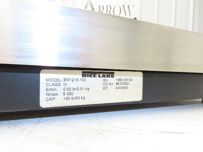 Rice Lake BM1218-100 Bench Weigh Scale & Display Counting Indicator 12 X 18"