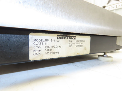 Rice Lake BM1218-100 Bench Weigh Scale & Display Counting Indicator 12 X 18"