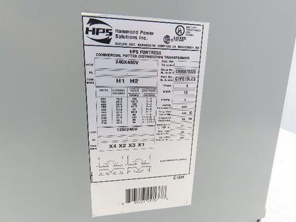 Hammond C1F010LES HPS Fortress Transformer 1PH 10KVA HV 240/480 LV 120/240