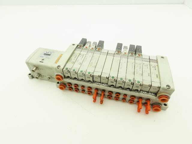 SMC EX250-SDN1 12-Station DeviceNet Manifold 8 Solenoid Valves 24VDC