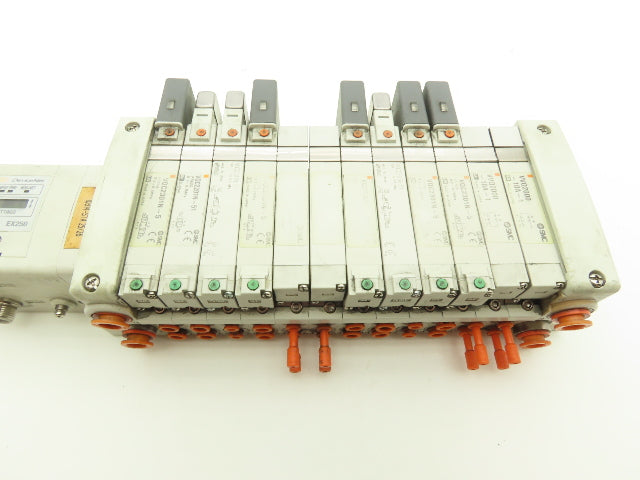 SMC EX250-SDN1 12-Station DeviceNet Manifold 8 Solenoid Valves 24VDC