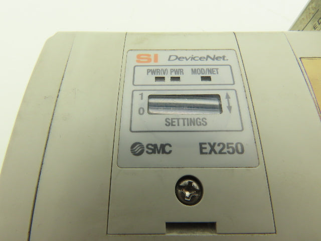 SMC EX250-SDN1 12-Station DeviceNet Manifold 8 Solenoid Valves 24VDC