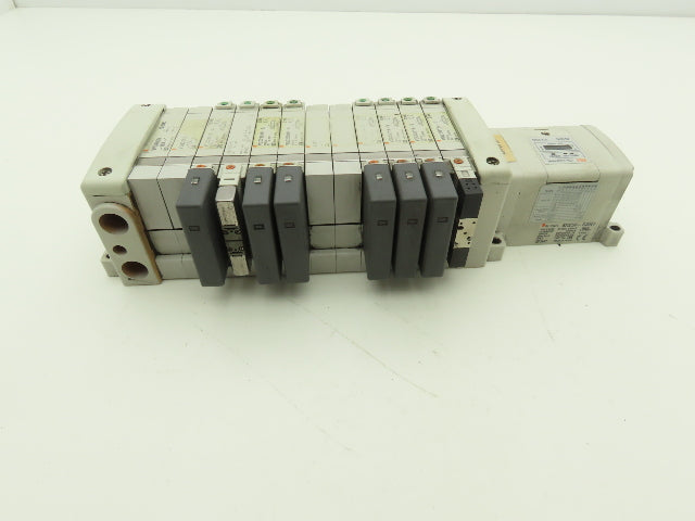 SMC EX250-SDN1 12-Station DeviceNet Manifold 8 Solenoid Valves 24VDC