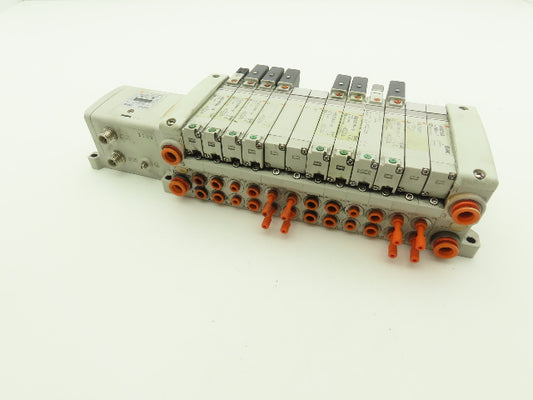 SMC EX250-SDN1 12-Station DeviceNet Manifold 8 Solenoid Valves 24VDC