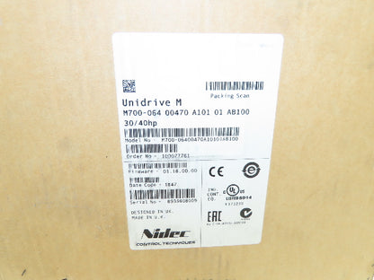 Nidec M700-06400470A Unidrive M Series AC Drive 30/40Hp 480V 3PH 47A Keypad