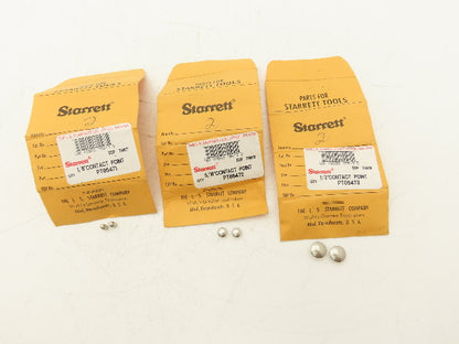 Starrett 5471 5472 5473 Dial Indicator Contact Point 1/8, 5/16, 1/2" Lot of 6