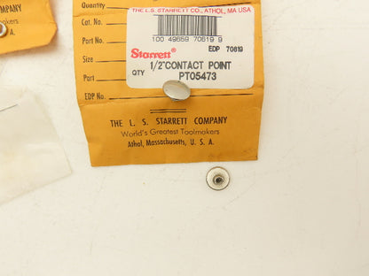 Starrett 5471 5472 5473 Dial Indicator Contact Point 1/8, 5/16, 1/2" Lot of 6