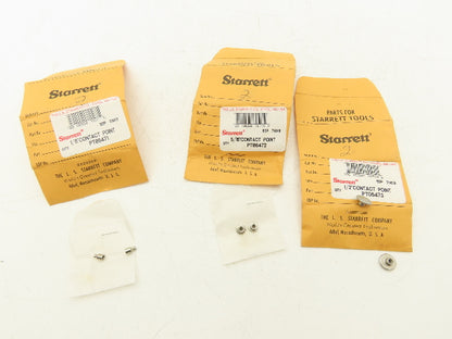 Starrett 5471 5472 5473 Dial Indicator Contact Point 1/8, 5/16, 1/2" Lot of 6