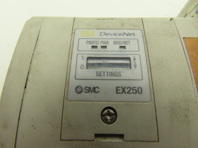 SMC EX250-SDN1 12-Station DeviceNet Manifold 8 Solenoid Valves 24VDC