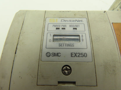 SMC EX250-SDN1 12-Station DeviceNet Manifold 8 Solenoid Valves 24VDC