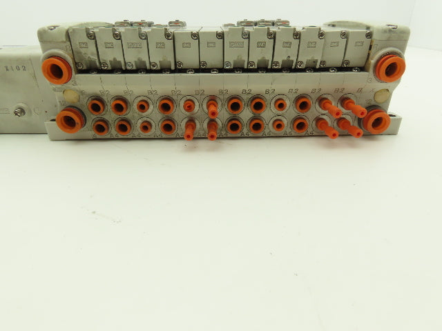 SMC EX250-SDN1 12-Station DeviceNet Manifold 8 Solenoid Valves 24VDC