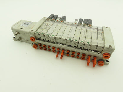 SMC EX250-SDN1 12-Station DeviceNet Manifold 8 Solenoid Valves 24VDC